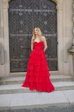 Faviana Basque Waist Ruffle Prom Dress 11460