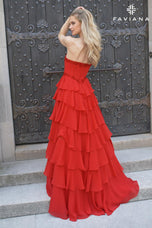 Faviana Basque Waist Ruffle Prom Dress 11460