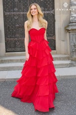Faviana Basque Waist Ruffle Prom Dress 11460