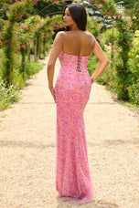 Faviana Ruched Printed Prom Dress 11461