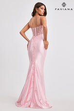 Faviana Lace Applique Corset Prom Dress 11466