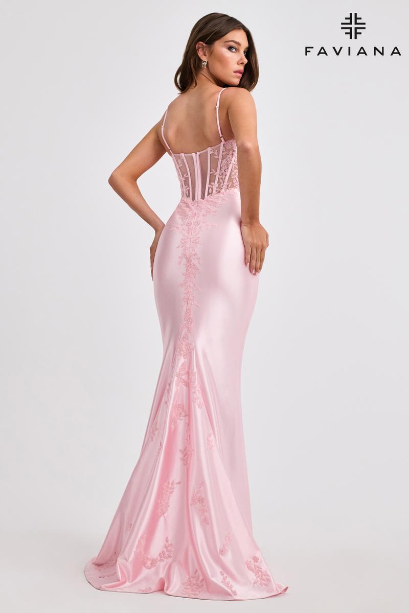 Faviana Lace Applique Corset Prom Dress 11466