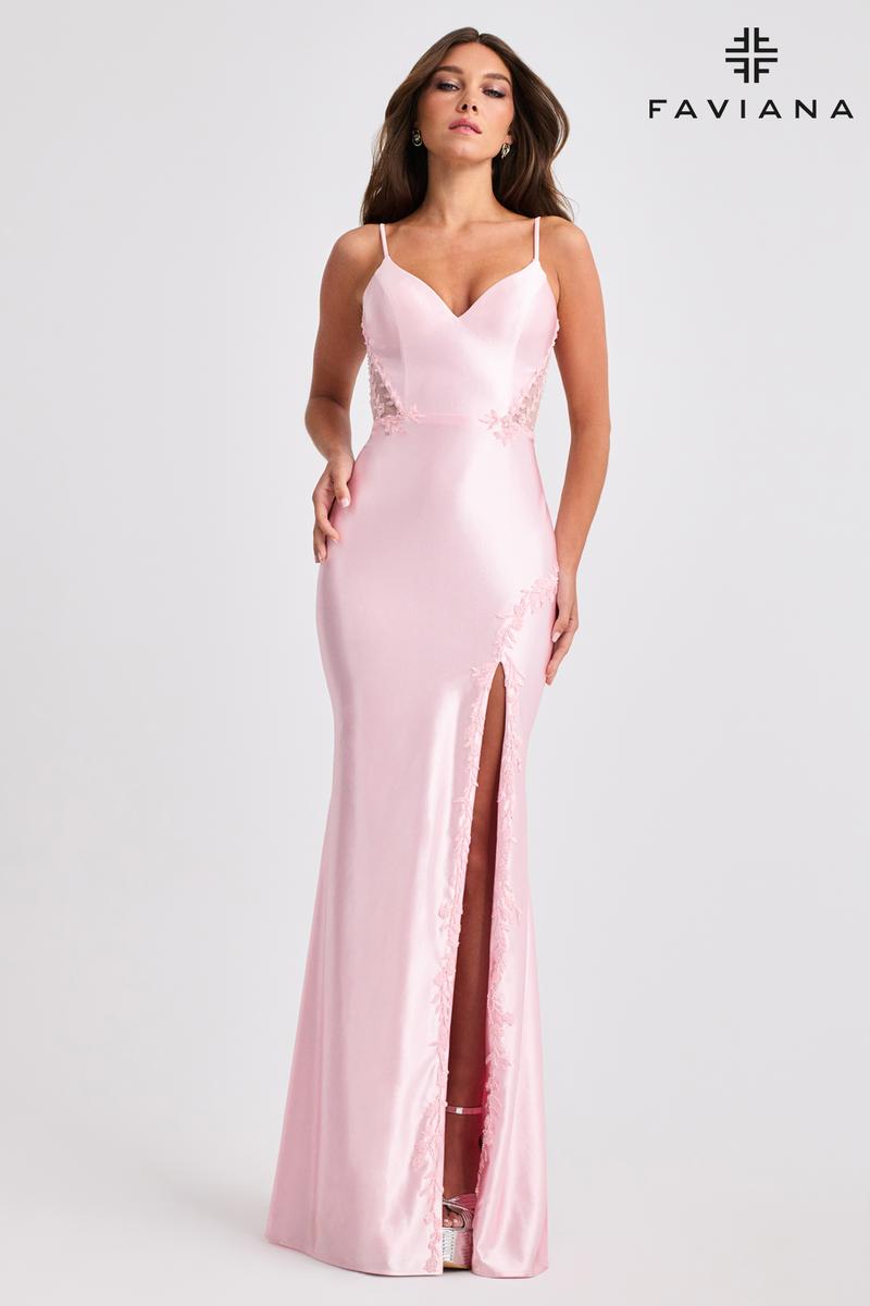 Faviana Lace Applique Corset Prom Dress 11466