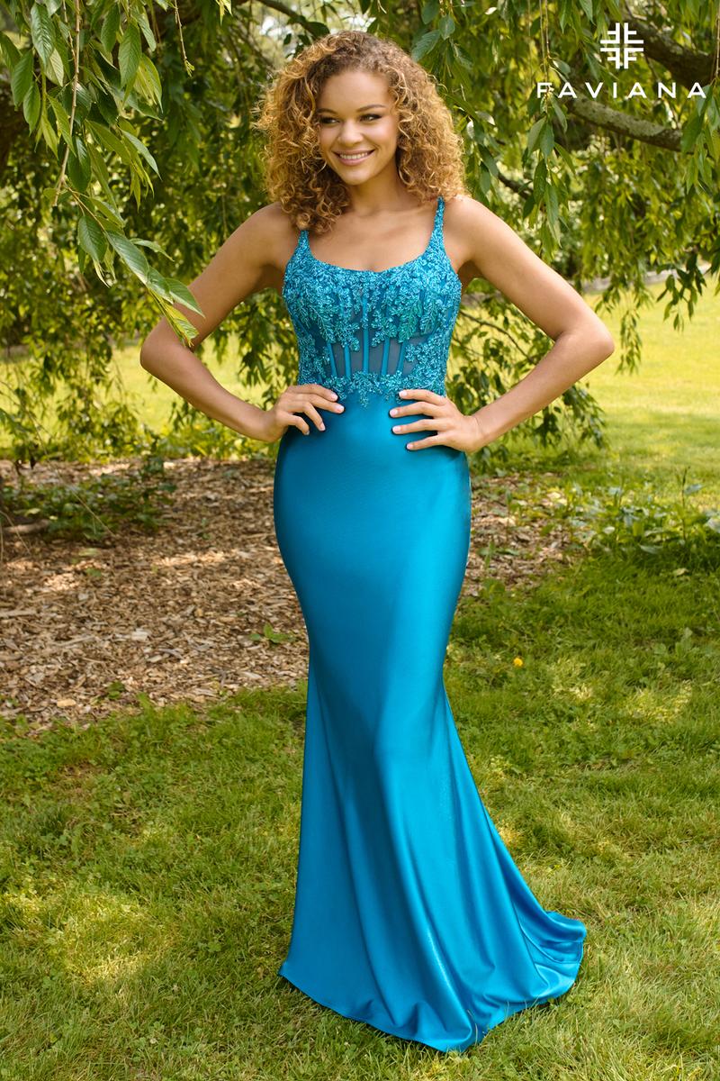 Faviana Illusion Corset Lace-up Prom Dress 11467