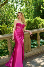 Faviana Corset Ruched Illusion Prom Dress 11469