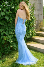 Faviana Floral Strapless Prom Dress 11472