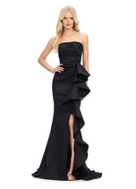 ASHLEYlauren Strapless Side Ruffle 11751 - B
