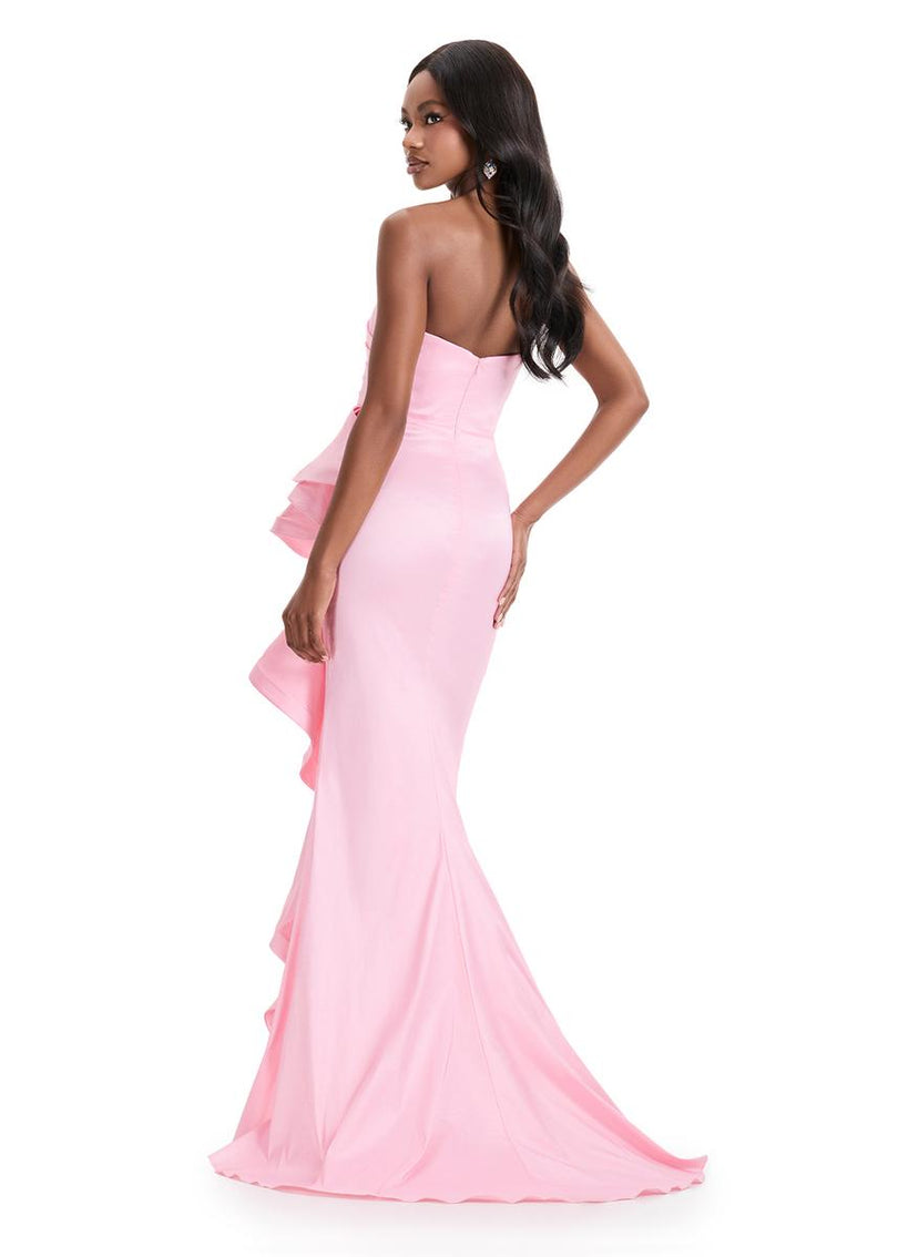 ASHLEYlauren Strapless Side Ruffle 11751