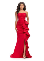 ASHLEYlauren Strapless Side Ruffle 11751 - B