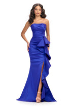 ASHLEYlauren Strapless Side Ruffle 11751 - B