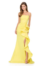 ASHLEYlauren Strapless Side Ruffle 11751