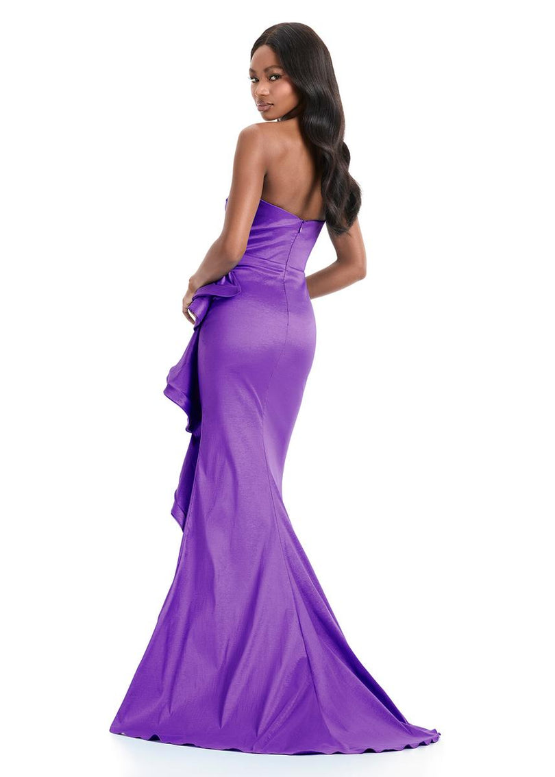 purple strapless bridesmaid dresses Long Purple Strapless Chiffon Bridesmaid Evening Prom Dresses
