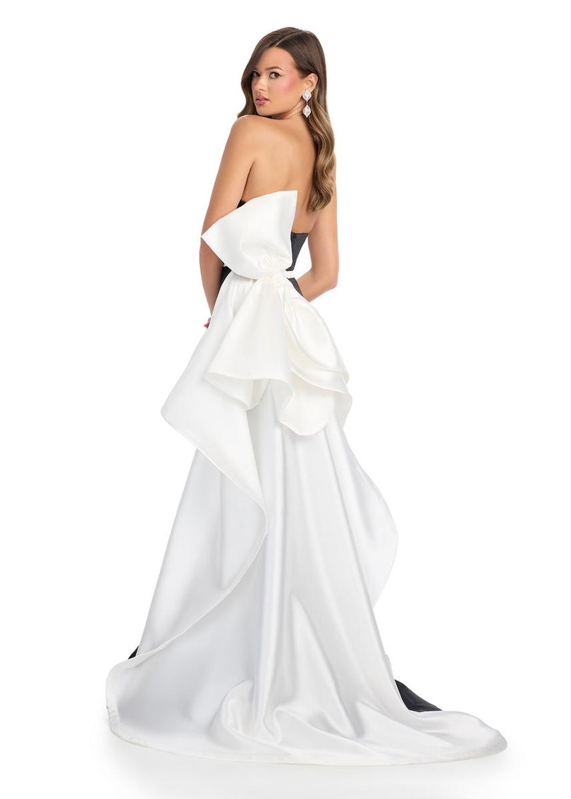 ASHLEYlauren Strapless Mikado Bow Dress 11866 Red / 00 ASHLEYlauren Strapless Mikado Bow Dress 11866 Red / 00