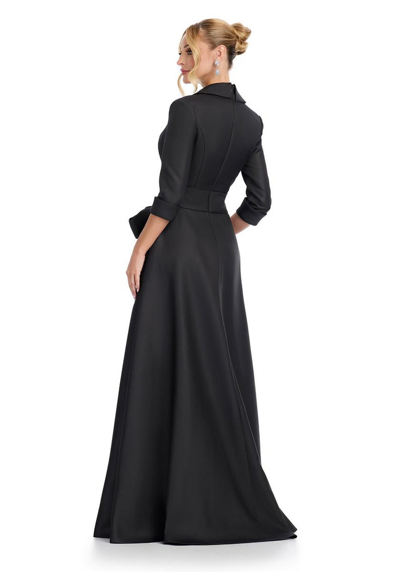ASHLEYlauren V-Neck Long Sleeve Evening Dress 11876