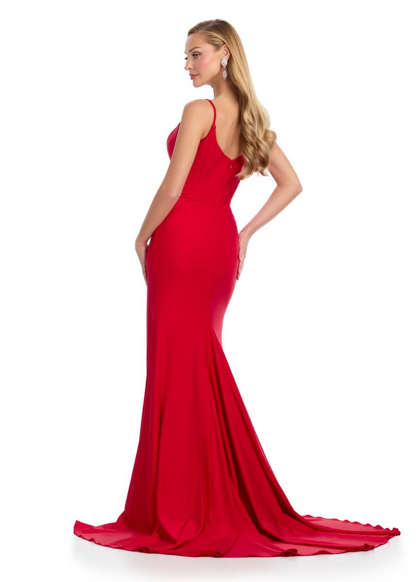 ASHLEYlauren Jersey Corset Wrap Skirt Prom Dress 11900 Hot Pink / 6 ASHLEYlauren Jersey Corset Wrap Skirt Prom Dress 11900 Hot Pink / 6