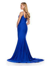 ASHLEYlauren Jersey Corset Wrap Skirt Prom Dress 11900