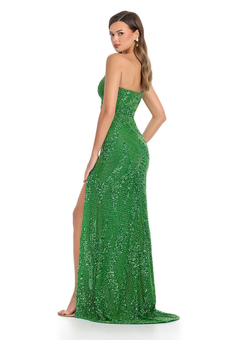 ASHLEYlauren One Shoulder Beaded Illusion Prom Dress 11960 Hot Pink / 2 ASHLEYlauren One Shoulder Beaded Illusion Prom Dress 11960 Hot Pink / 2