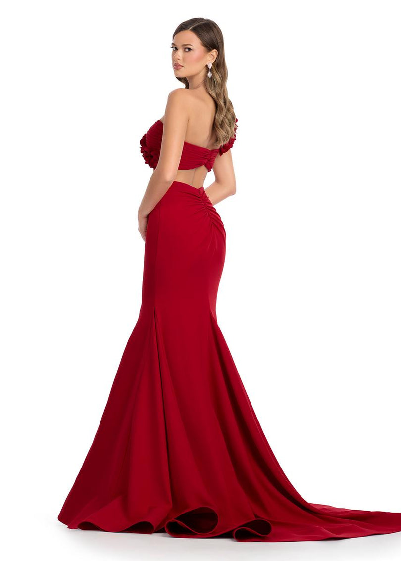 jersey dress two piece Plunging Halter Open Back Godet Court Train Jersey Dress JA557 by Jessica Angel Lavender Mist / 3X