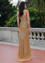 ASHLEYlauren Beaded Choker Prom Dress 12013