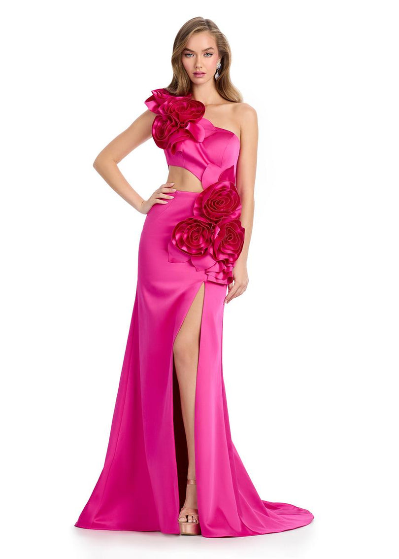 ASHLEYlauren Dress 3D Floral Cut Out Prom Dress 12015 ASHLEYlauren Dress 3D Floral Cut Out Prom Dress 12015