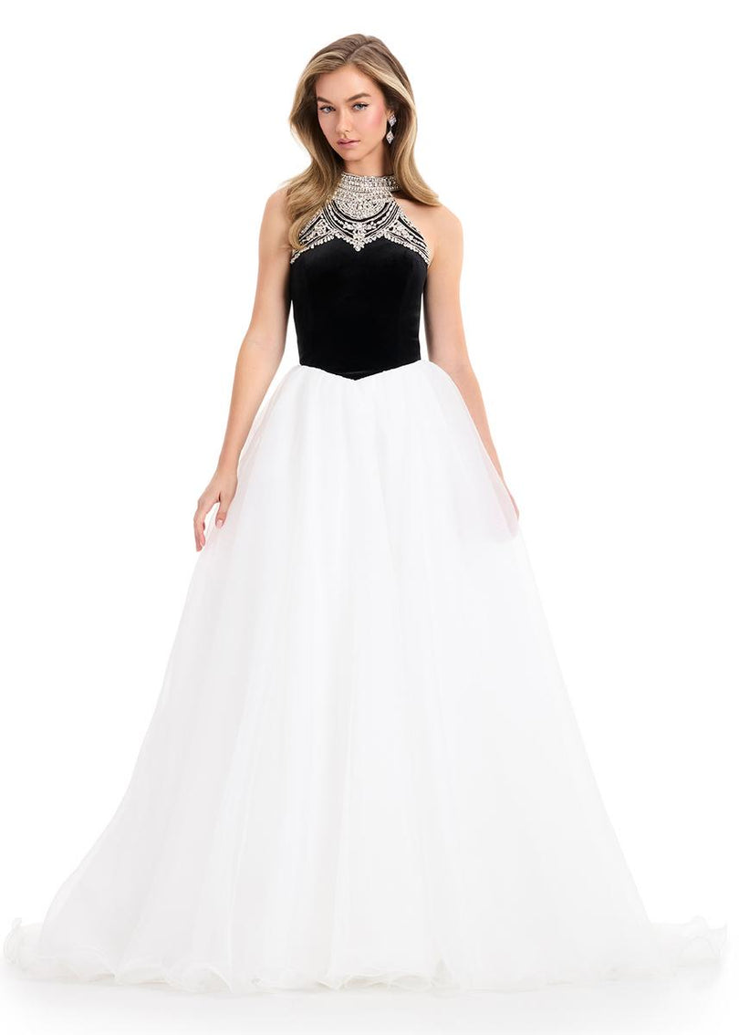 ASHLEYlauren High Neck Long Prom Dress 12050 Royal / 16 ASHLEYlauren High Neck Long Prom Dress 12050 Royal / 16