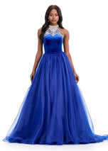 ASHLEYlauren High Neck Long Prom Dress 12050