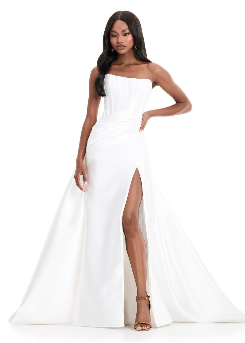 ASHLEYlauren Mikado Ball Gown Dress 12056 Ivory / 00