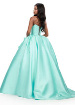 ASHLEYlauren Strapless 3D Applique Ballgown Dress 12062
