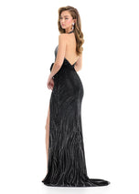 ASHLEYlauren Jersey Halter Prom Dress 12064