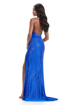 ASHLEYlauren Jersey Halter Prom Dress 12064