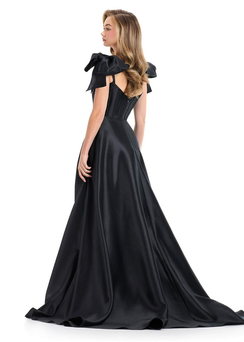 ASHLEYlauren A-Line Bow Prom Dress 12065