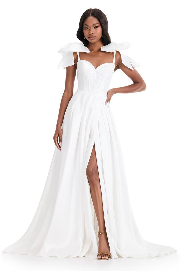 ASHLEYlauren A-Line Bow Prom Dress 12065