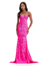 ASHLEYlauren Elegant Heat Stone Prom Dress 12074
