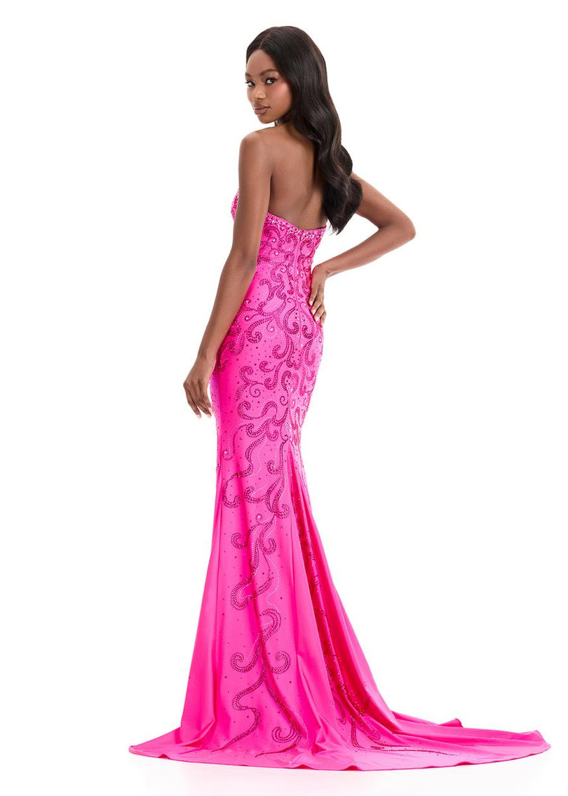 ASHLEYlauren Elegant Heat Stone Prom Dress 12074