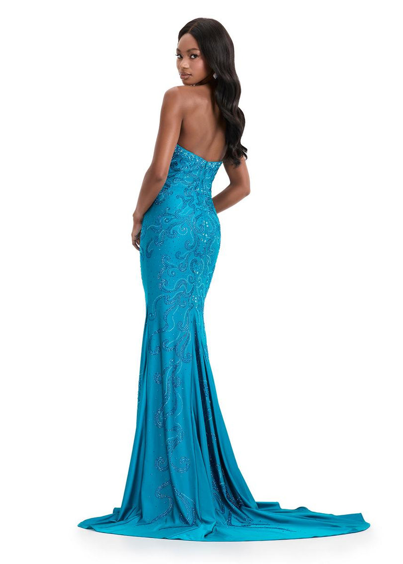 ASHLEYlauren Elegant Heat Stone Prom Dress 12074