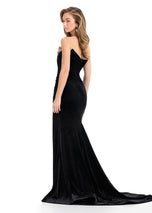 ASHLEYlauren Velvet Corset Prom Dress 12078