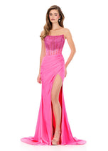 ASHLEYlauren Illusion Corset Prom Dress 12087