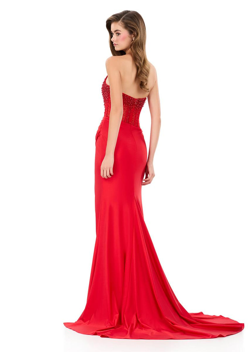 ASHLEYlauren Illusion Corset Prom Dress 12087