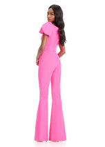 ASHLEYlauren Bow Cap sleeve Jumpsuit 12089