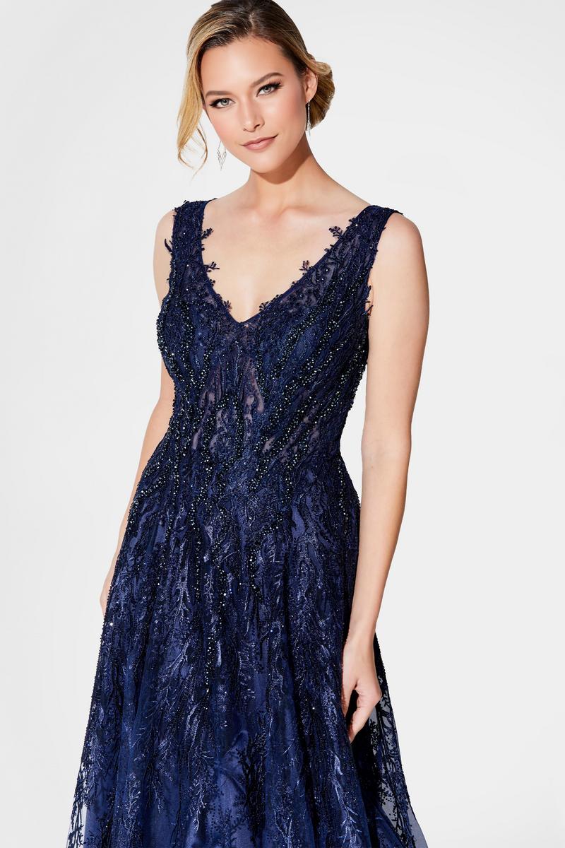 Ivonne D A-Line Flutter Sleeve Evening Dress 120D10 Ivonne D A-Line Flutter Sleeve Evening Dress 120D10