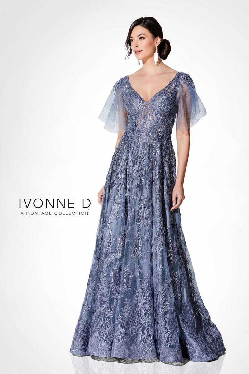 Ivonne D A-Line Flutter Sleeve Evening Dress 120D10 Ivonne D A-Line Flutter Sleeve Evening Dress 120D10