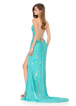 ASHLEYlauren Sequin Lace-up Back Prom Dress 12149