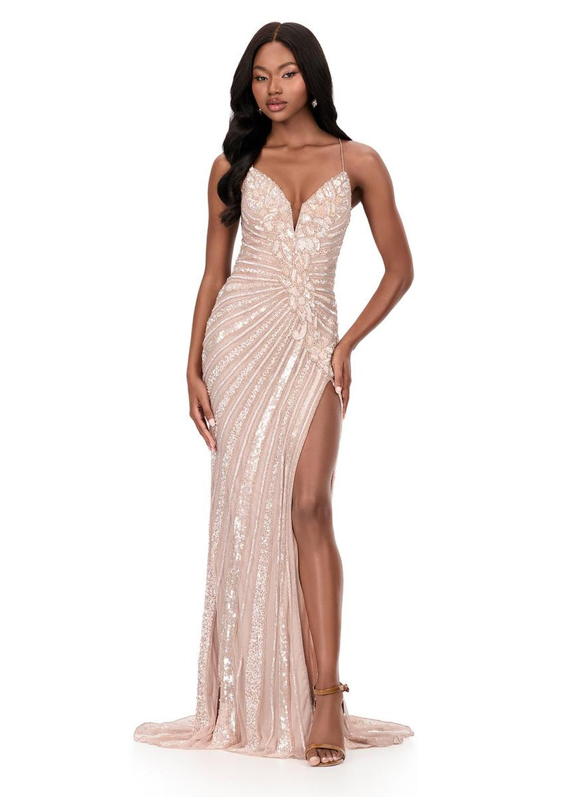 ASHLEYlauren Sequin Lace-up Back Prom Dress 12149 ASHLEYlauren Sequin Lace-up Back Prom Dress 12149