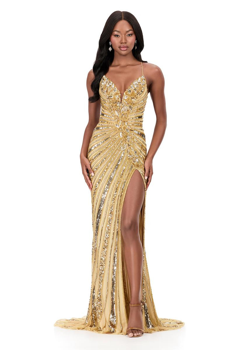 ASHLEYlauren Sequin Lace-up Back Prom Dress 12149 ASHLEYlauren Sequin Lace-up Back Prom Dress 12149