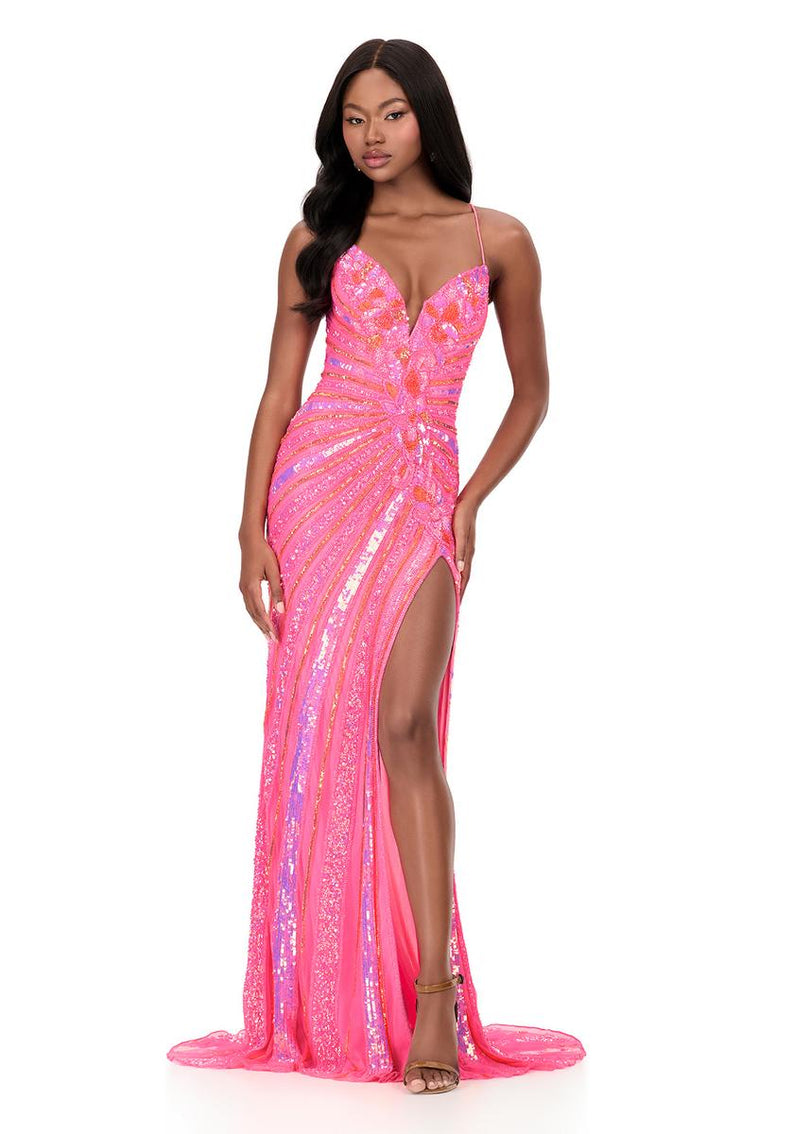 ASHLEYlauren Sequin Lace-up Back Prom Dress 12149 ASHLEYlauren Sequin Lace-up Back Prom Dress 12149