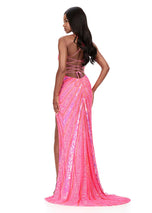 ASHLEYlauren Sequin Lace-up Back Prom Dress 12149