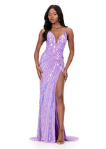 ASHLEYlauren Sequin Lace-up Back Prom Dress 12149