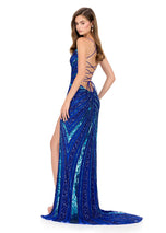 ASHLEYlauren Sequin Lace-up Back Prom Dress 12149