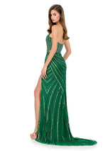ASHLEYlauren Drop Waist Strapless Sequin Prom Dress 12150