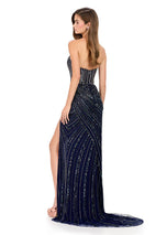 ASHLEYlauren Drop Waist Strapless Sequin Prom Dress 12150